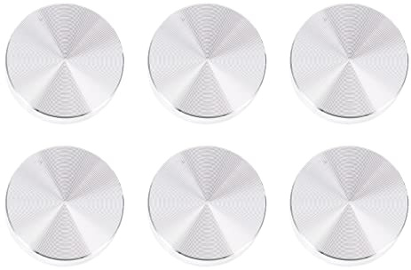 HINTRMENT Lot de 6 Disques Ronds en Aluminium Épais 30 Mm de Diamètre Argenté, Adaptateurs pour Plateaux de Table en Verre, Accessoires pour Meubles Bureau et Table Basse