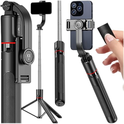 KRUMAD Handy Stativ & Selfie Stick, Teleskop Selfie Stab für Vlogging