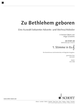 Zu Bethlehem geboren: Eine Auswahl bekannter Advents- und Weihnachtslieder in Sätzen von Hilger Schallehn. variable Besetzungsmöglichkeiten. 1. Stimme ... Alt-Saxophon, Klarinette (Es).