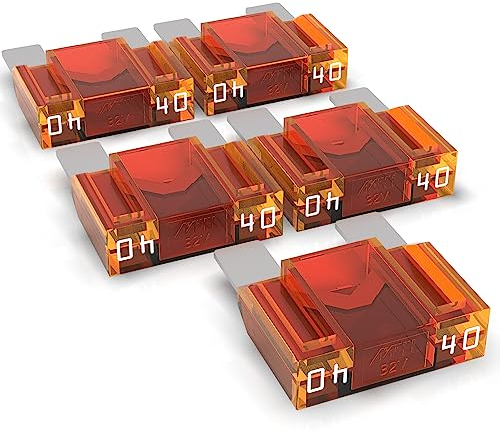 AUPROTEC Maxi Flachstecksicherung 20A - 80A Stecksicherung Schmelzsicherung Auswahl: 40A Ampere orange, 5 Stück