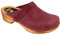 Vollsjö Herren Clogs Aus Holz Und Leder/Wildleder Hausschuhe Holzschuhe Clogs Für Männer, Modisch Und Gemütlich Freizeitschuhe, Heimschuhe, Hergestellt In Der EU, 47, Wildleder-Weinrot