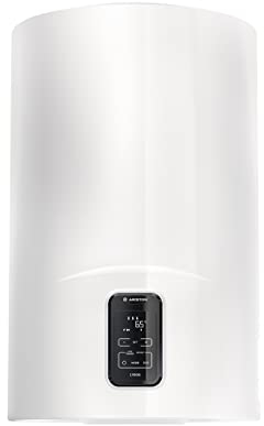 Ariston Lydos Plus - Scaldabagno elettrico verticale da 50 litri, con funzione ECO e modalità vacanze, 45 x 47 x 52,8 cm, prodotto per installazione in Spagna