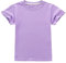 ANUFER Ragazzi Ragazze Classico Tinta Unita Cotone T-Shirts Bambini Manica Corta Girocollo Maglietta Tops età 9-10 Anni SN070656 Viola 140cm