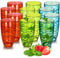 volila Verre à Eau - Pack de 12 Verres Colorés en Plastique (550 ml) Lot de Verres en Plastique Réutilisables - Parfait pour les Fêtes, Piques-niques, Usage Quotidien - Verres Cocktail pour Adultes