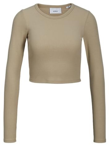 Jack & Jones Women's Jxfeline Ls Rib Tee Noos Longsleeve T-Shirt, Incense, XL