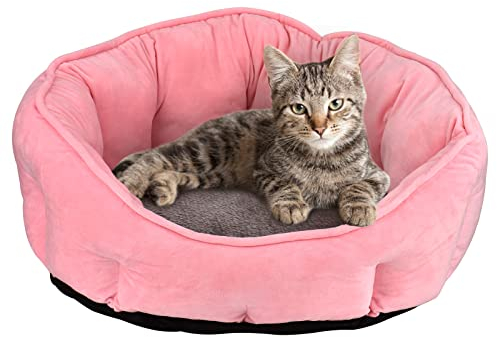 Queta Lit pour Chien, Lit de Chat Canapé pour Chien Coussin pour Chien en Peluche Lit Panier Extra-Doux pour Animaux de Compagnie pour Petits Chats et Chiens, 46 * 46 * 23 cm, Rose