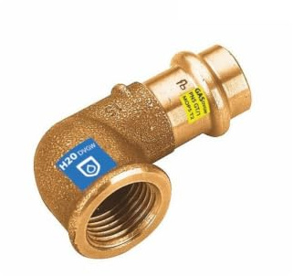 Sanpro Pressfitting 90° Winkel - Bogen mit Innengewinde, Größe V 15-3/8' (Kupfer Gas Wasser Trinkwasser Heizung Sanitär Fittings Fitting Kupferleitung)