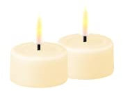 Deluxe Homeart Indoor Flameless LED Tealight Set - with Real Flame™ Technology - Battery Powered Candle (Cream)