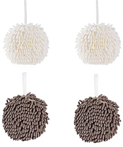 Mengsiy Maison Moelleux Boule Gant de Toilette Suspendu Nettoyage Mignon essuyer essuie-Mains Salle de Bain séchage Rapide Super Absorbant Chambre Douce Chenille