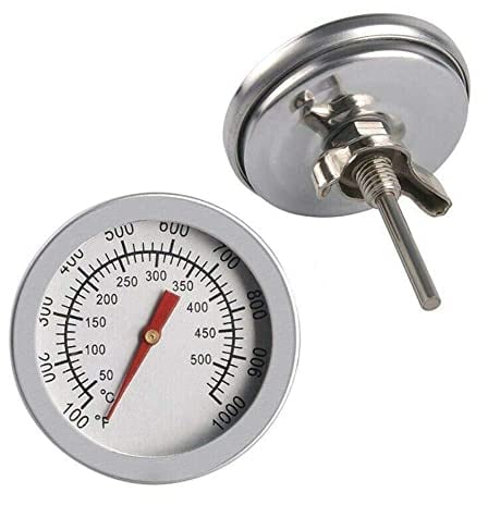 PLGEBR Thermomètre de barbecue en acier pour fumoir et barbecue - Température de 50 à 500 °C