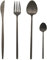 Salter BW12422EU7 Noir 16 Piece Cutlery Set - Stainless Steel Flatware Set, Tableware Set Includes Four Knives, Forks, Tablespoons and Teaspoons, Service for 4, Ideal for New Homeowners, Black