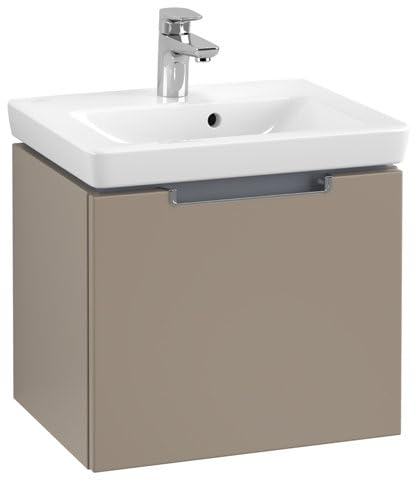 Villeroy & Boch Waschtischunterschrank Subway 2.0 A685, Farbe: Truffle Grey, Griff Chrom glänzend