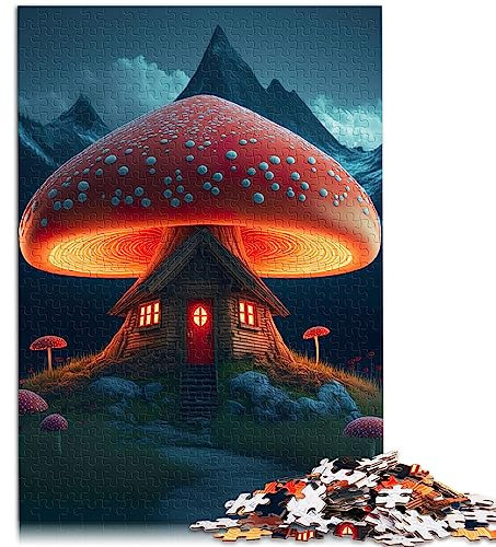 Puzzles für Erwachsene „A Mushroom Home“ 1000-teiliges Puzzle für Erwachsene und Kinder ab 12 Jahren. Papppuzzles. Denksportaufgabe. Größe: 26 x 38 cm
