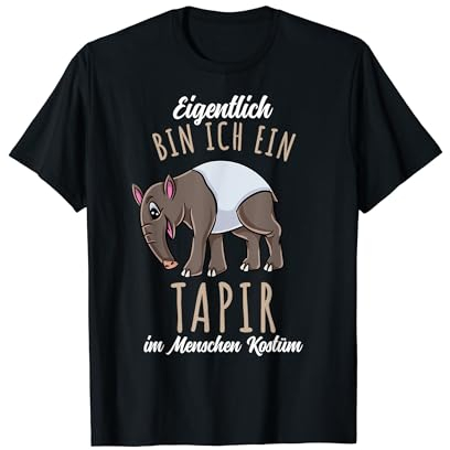 Geschenk Tapir Liebhaber Kostüm T-Shirt - Schwarz, Unisex-Kinder, S