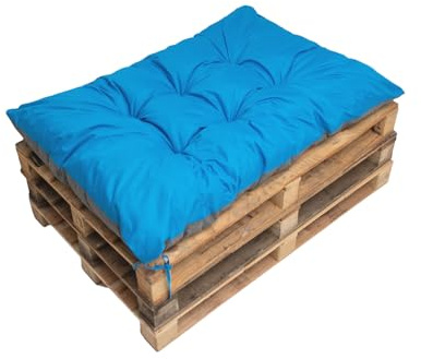 Cojines para palés, Cojines para sillas, Cojines para bancos, cojín de piso grande, almohada de suelo para niños (120_x_80_cm, Azul)