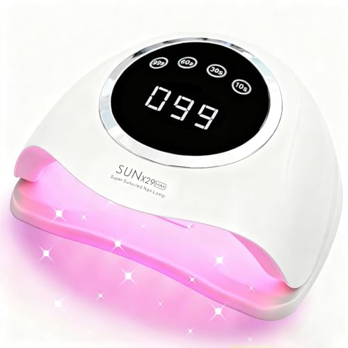 MainPi Lámpara LED Uñas 380W Profesional,Secador de Uñas de Alta Potencia con 90 LEDs,Pantalla Táctil,Sensor Automático y 4 Temporizadores,Lámpara UV para Esmalte Semipermanente y Gel