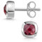 Materia Ohrringe Silber 925 mit echtem Granat - Rote Ohrstecker eckig SO-340-Granat