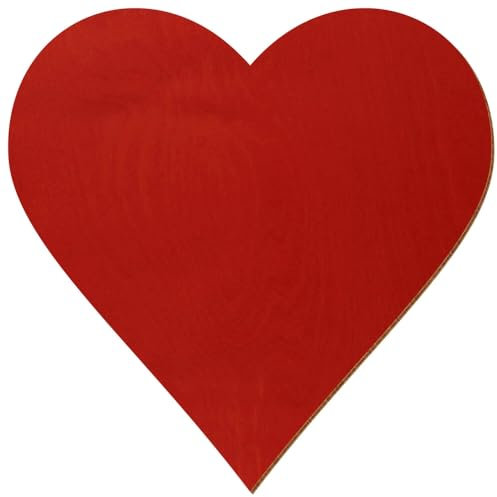 Bütic GmbH Holzherz - beidseitig rot lackiert - 10 cm - Deko Basteln, Pack mit:1 Stück