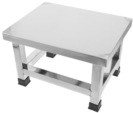 Beaupretty Tabouret Utilitaire en Acier Inoxydable 201, Antidérapant, Compact 31x24x20 Cm, Marchepied Stable pour Salle de Bain Cuisine, Repose-pieds Facile à Nettoyer, Adapté aux Personnes