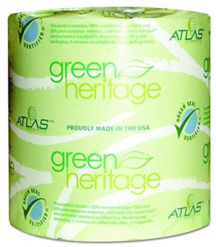 Green Heritage Bathroom Tissue, 2-Ply, 500 Sheets, White, 96 per Carton, Sold as 1 Carton
