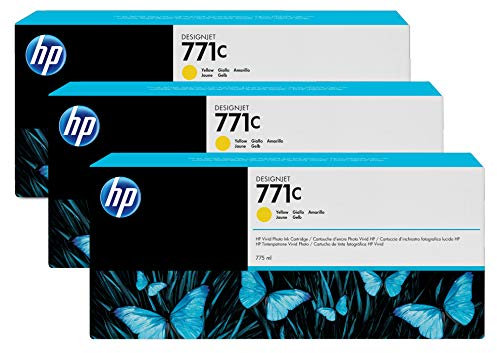HP 771C Multipack Original Druckerpatronen mit hoher Reichweite (3x Gelb) für HP DesignJet