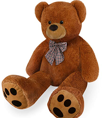 monzana® Teddybär L - XXXL 50-175cm Weiches Fell Schleife Tatzendruck Geschenk Plüschtier Kuscheltier Stofftier Riesen Teddy Bär