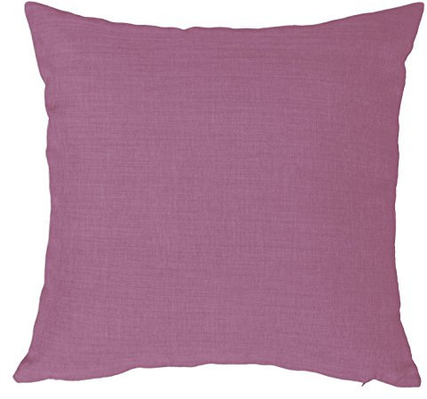 Kissenbezug 50x50 cm lila hell mit Reißverschluss Struktur Leinenoptik Kissen für Sofa Wurfkissen