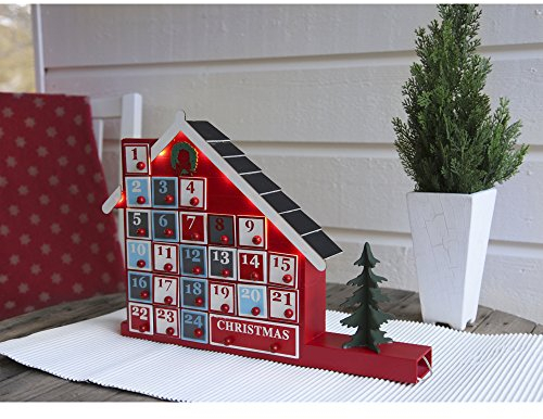 Unbekannt Yuletide Adventskalender, Holz, Rot, ca. 32 x 44 cm
