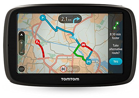 TomTom GO 51 World Navigateur GPS avec écran Tactile 5, 235 g, mémoire, Batterie, Chargeur Allume-Cigare, USB, Micro SD (TransFlash) Noir/argenté