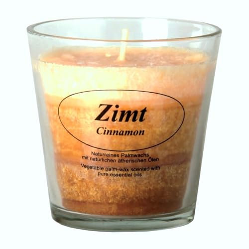 Bütic GmbH 3-farbige Stearin Duftkerzen im Glas, Duft:Zimt