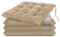 Brandsseller 4er Set Stuhlkissen 40x40x5 cm Sitzkissen Polster Stuhlauflage mit Haltebändern Dekokissen für Indoor Outdoor gesteppt - Taupe