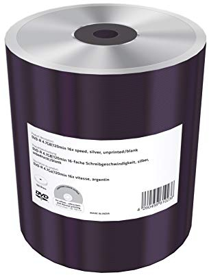 MediaRange MR422 - DVD Non stampato/vuoto, 4,7 GB, 120 min 16x velocità, Argento, Pacco da 100