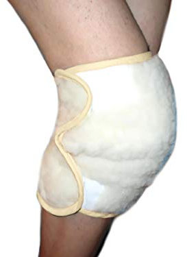 Ginocchiera in 100% Lana Merinos -Taglia XXL (51-55 cm.)- Fascia Ortopedica per Ginocchio Contro Dolori Reumatici Tendiniti Gonfiori, Chiusura Regolabile a Strappo - Unisex Uomo Donna