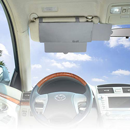 Wanpool Auto-Sonnenblende, blendfreie Sonnenblende für Vordersitz-Fahrer und Beifahrer, grau