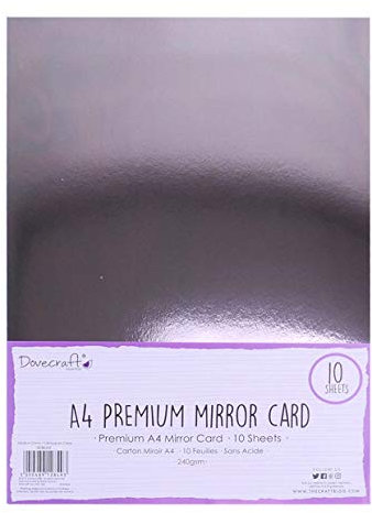 Dovecraft DCBS235 Essentials A4 Mirror Card Gun Metal 10 Sheets