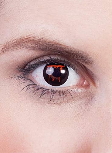 Blutendes Auge schwarz Zombie Kontaktlinsen/Monatslinsen - Motivlinsen ohne Sehstärke - Unisex - Erwachsene - ideal für Halloween, Karneval, Motto- und Horror-Party