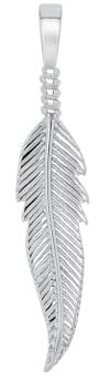 Amor Motivanhänger 925 Sterling Silber Unisex Damen Herren Anhänger, 4 cm, Silber, Feder, Kommt in Schmuck Geschenk Box, 2023065