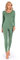 Liang Rou Women's Crew Neck Top & Bottom Ultra Thin Thermal Underwear Set Eco Green X-Large