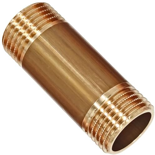 Rohrdoppelnippel mit 1/2 Zoll Außengewinde Länge 30mm - 1/2 AG Langnippel Gewinde Schraub Fitting aus Messing