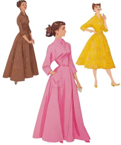 Butterick Schnittmuster 1950er Jahre, Hausmantel, Kutschermantel, Morgenmantel, verschiedene Größen