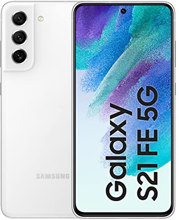 Samsung Galaxy S21 FE 5G, Android Smartphone, 6,4 Zoll Dynamic AMOLED Display, 4.500 mAh Akku, 128 GB/6 GB RAM, Handy in White, inkl. 36 Monate Herstellergarantie [Exklusiv bei Amazon]