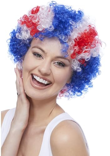 Smiffys Union Jack Afro Perücke
