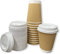 Aspect 100cups of 8oz (240ml) Double Wall Insulated Paper Disposable Coffee and Tea Cups | Takeaway Coffee Cups with White Sip Lids for Hot & Cold Beverages | Paper Cups for Party, Café, Office