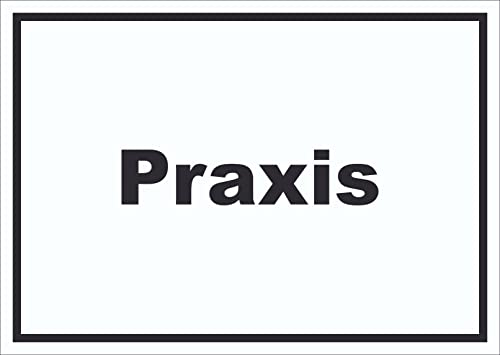HB-Druck Praxis Schild mit Text Arzt Gesundheit waagerecht A5 Rückseite selbstklebend