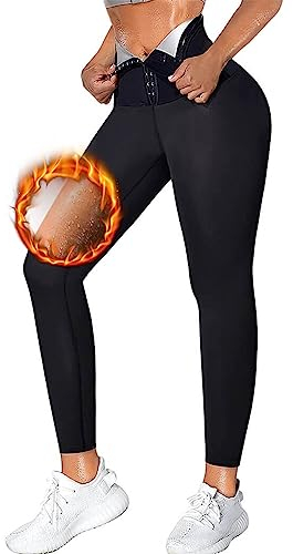 LIPIODOL Sauna Sweat Pants for Women High Waist Slimming Leggings Neoprene Pants Body Shaper Thermo Compression Workout Tights