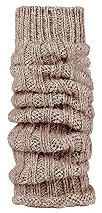 Alpaca Women's Leg Warmers with 50% Wool Content and 10% Alpaca Wool, Fluffy Soft Wool Warmers with Beautiful Chunky Knit Pattern, One Size, Suitable for Women and Teenagers Leg Warmers, taupe, Uni