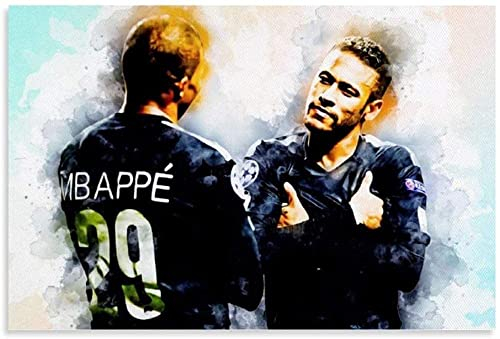 1000 Teile Puzzle Fußballer Neymar und Kylian Mbappe Great Holz Puzzle Erwachsene Stress Freisetzung Spiel 1000 Piece 29.5x19.6inch(75x50cm) Kein Rahmen