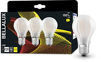 BELLALUX LED Lampe für E27-Sockel, mattes Glas,Warmweiß (2700K), 1521 Lumen, Ersatz für herkömmliche 100W-Leuchtmittel, nicht dimmbar, 3-er Pack