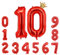 Foil Luftballon 10 Helium Folienballon Zahlen Ballon XXL Folien Rot Ballon 10 Geburtstag 100cm/40inch
