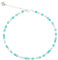 Feliss Handmade: Ketten aus Perlen, Halskette Damen. Statement Kette 45 cm lang. Choker Halsband, aesthetic Necklace Schmuck. Beads Perlenkette für Frauen in aquamarin mit Glasperlen